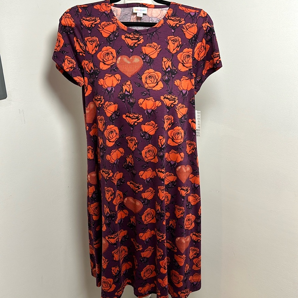Purple and orange swing dress with pockets NWT